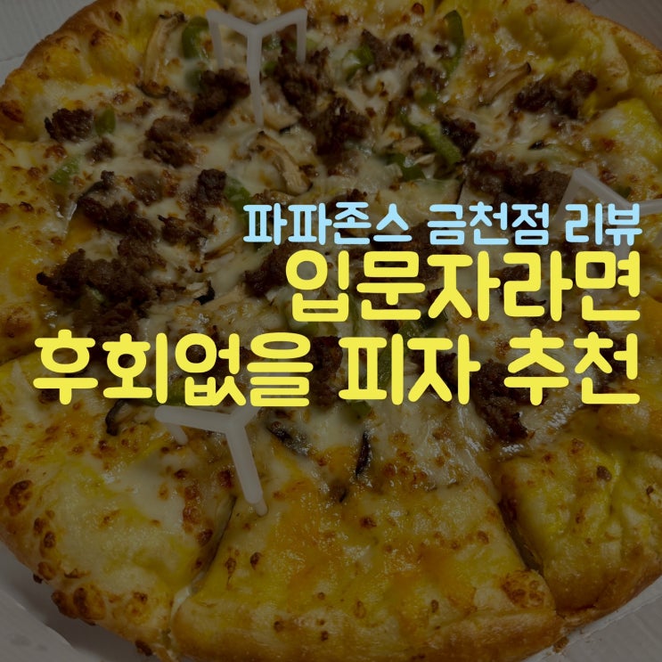  파파존스 피자 메뉴 입문자를 위한 추천
