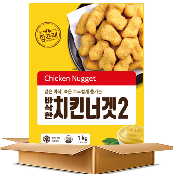  참프레 바삭한 치킨너겟2 (1kg x 8개) 에어프라이어 월등히 높은 닭고기 함량