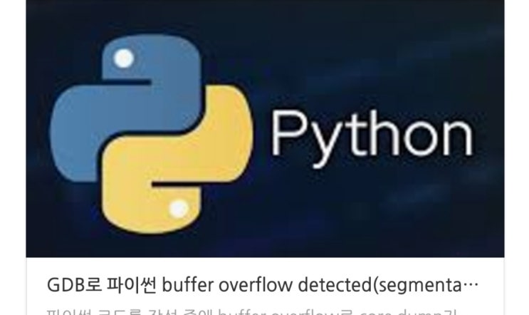  GDB로 파이썬 buffer overflow detected(segmentation fault) 디버깅 하는 방법