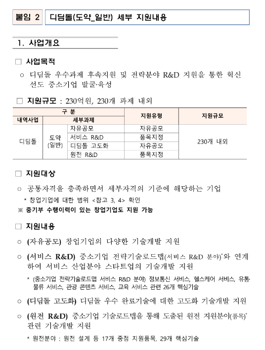 디딤돌 도약-일반(2024년 1차(상반기) 창업성장기술개발사업 디딤돌 과제 시행계획 공고)