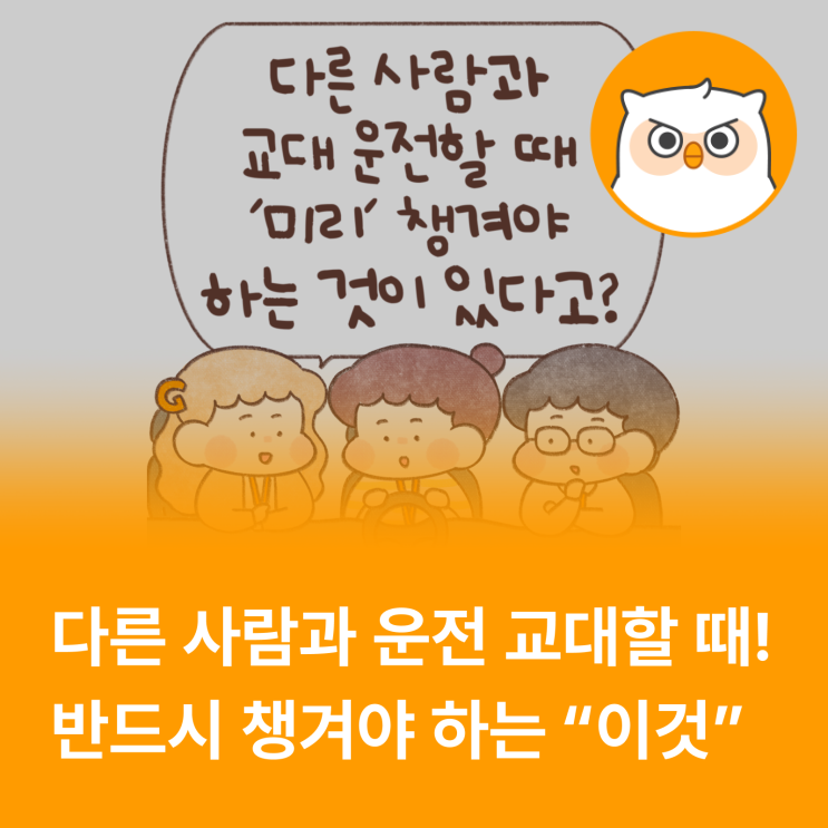  [보미의일기] 다른 사람과 교대운전할 때 '미리' 챙겨야 하는 것?!