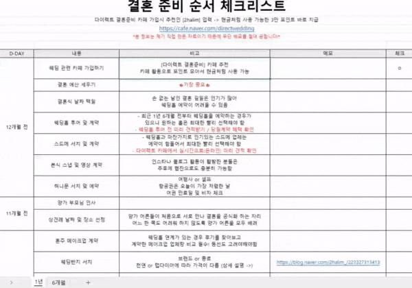  파워 J 예비 신부 결혼 준비 순서 체크리스트 및 꿀팁 PDF 공유