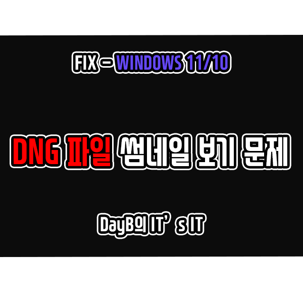윈도우11 10에서 DNG파일 썸네일이 표시되지 않을 때 해결 방법