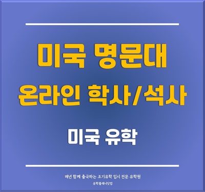  [미국 온라인 학사] 어디서든 공부하고 졸업까지 가능한 미국 명문대학교 학사/석사 입학정보 2024
