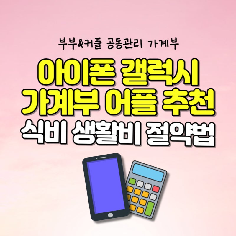 아이폰 갤럭시 가계부 어플 추천 부부 생활비 식비 절약법