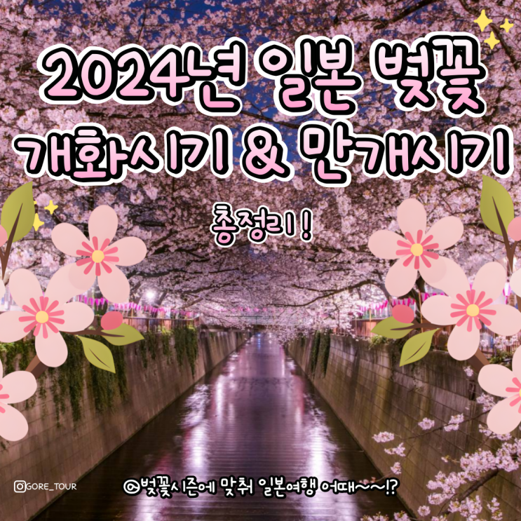 2024 일본 벚꽃 개화시기 및 만개시기 총정리