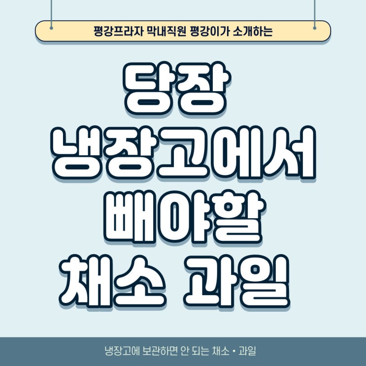  냉장고에 보관하면 안 되는 채소과일