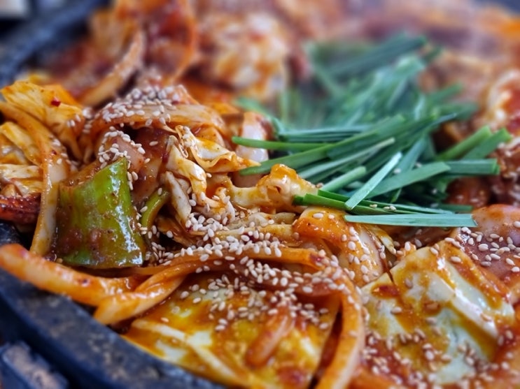 인천 계양구청 맛집 오적회관! 오적한상으로 푸짐한 돌판오징어와 꽃삼겹수육, 오징어튀김을 즐겨요