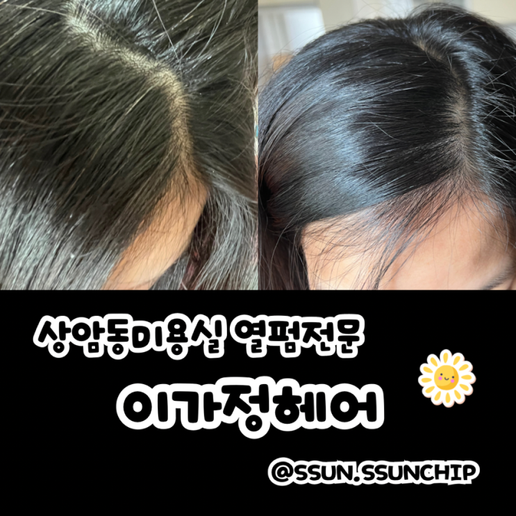  상암미용실 이가정헤어 뿌리염색 & 새치염색
