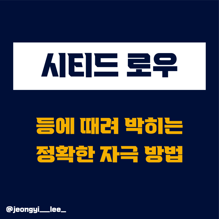  정확한 자극 방법 / 시티드 로우[등 운동]