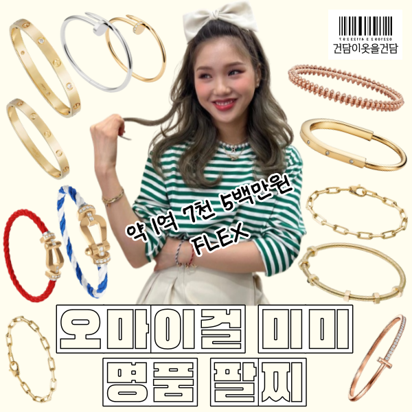 오마이걸 미미 명품팔찌 _ 티파니앤코부터 프레드 까르띠에팔찌 가격만 총 1억7천5백만원 이....