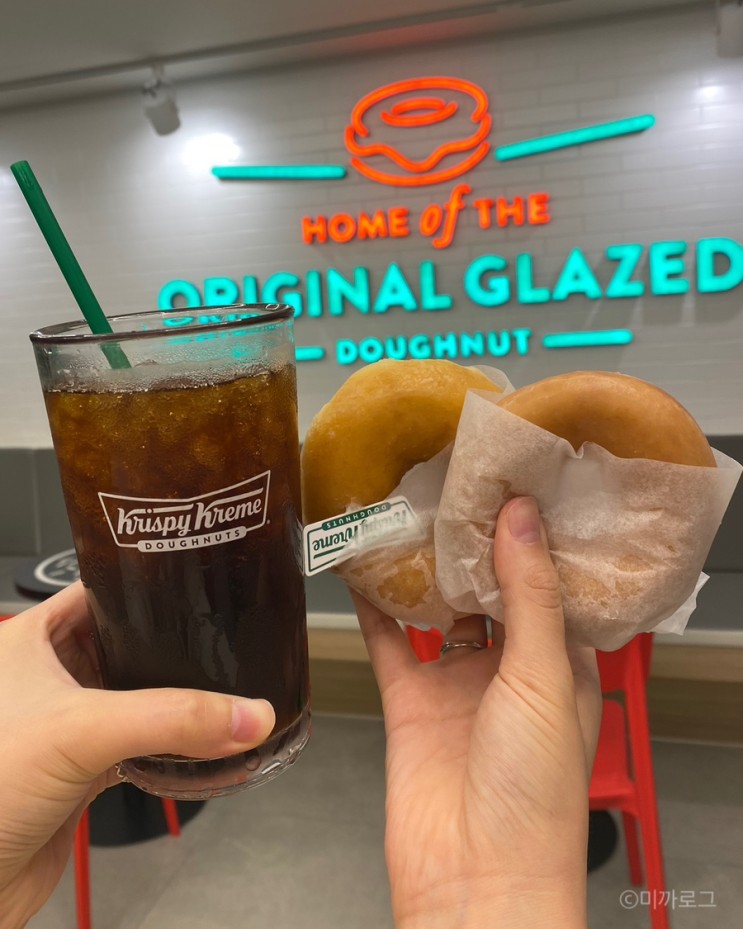 연산동 크리스피크림 도넛 커피 메뉴 어울리는 도넛추천