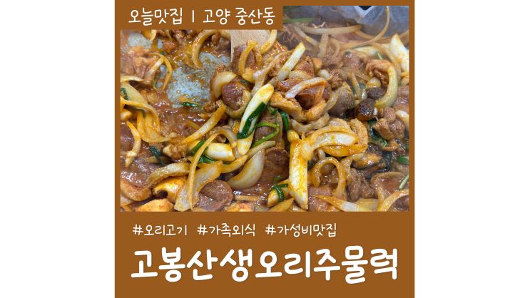 일산 오리 맛집 고봉산생오리주물럭 가성비좋은 중산동 가족외식 일산 오리 맛집 고봉산생오리주물럭 가성비좋은 중산동 가족외식
