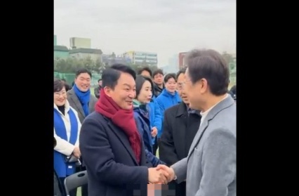<b>이재명</b>-<b>원희룡</b>, 인천계양을... 만나 악수 나눠…명룡<b>대전</b>의 미래는?