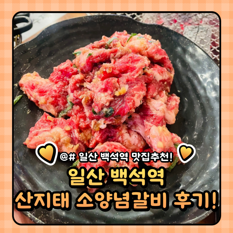  경기도 가볼만한곳 : 고양 일산 백석역 맛집 산지태소양념갈비
