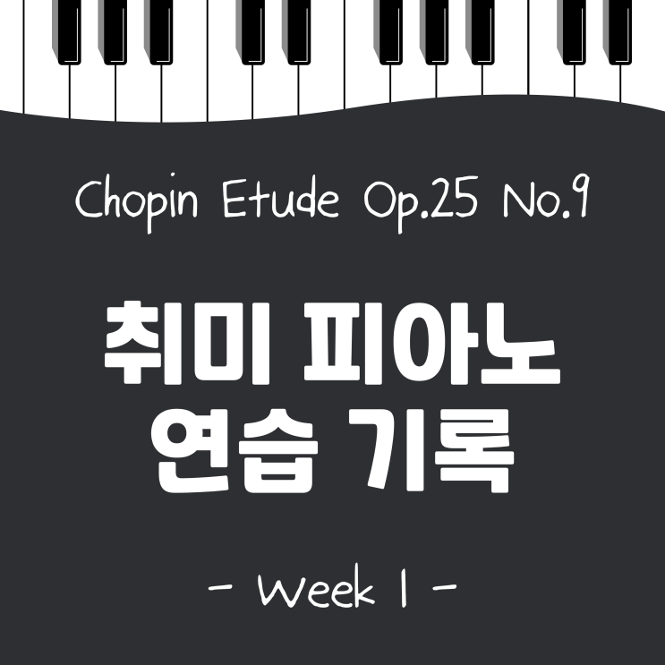 성인 취미 피아노 - 쇼팽 에뛰드 나비 도전기 (Chopin etude op.25 no.9)_악보 다운로드