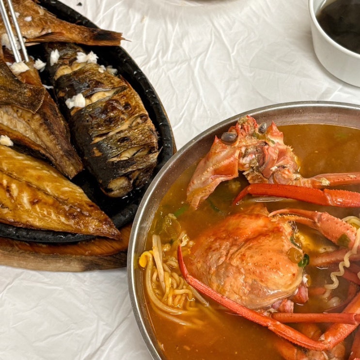  속초 생선구이 맛집, 아바이마을 홍게라면 순대국밥 나룻배식당