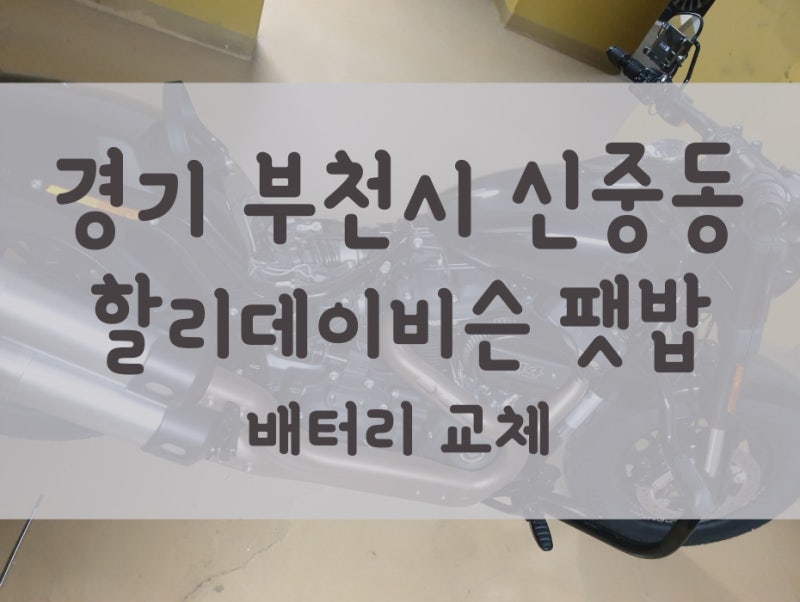 할리데이비슨 팻밥114 배터리 방전 부천 신중동 밧데리 출장