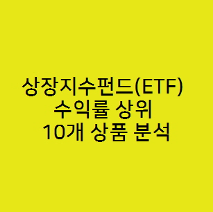  1년간 상장지수펀드(ETF) 수익률 상위 10개 상품 분석했습니다.