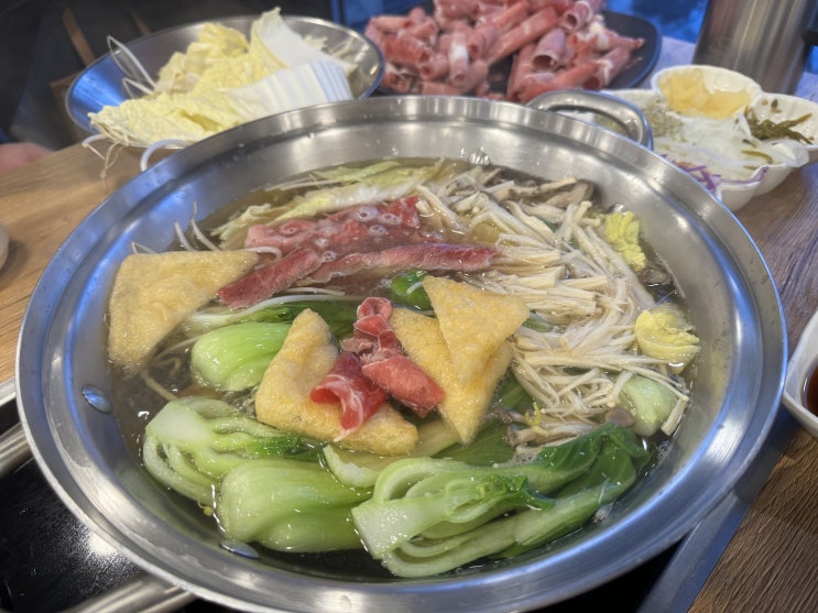  아산 신정호 맛집, 샤브샤브&월남쌈 "소담촌" [야채 무한리필]