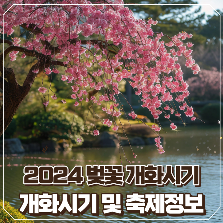 2024년 벚꽃 개화시기 및 전국 벚꽃 축제 예정일 정보 총정리