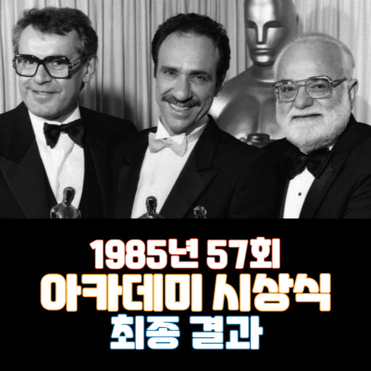  1985년 57회 아카데미 시상식 최종 결과