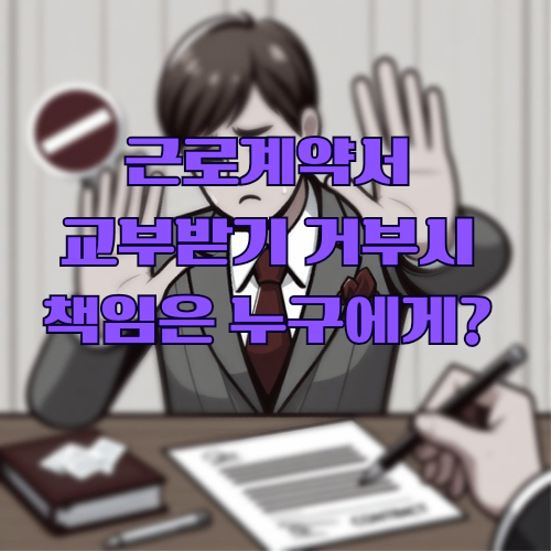  근로자가 근로계약서에 서명 거부 등 교부받기를 거부하면 책임은 누구에게?