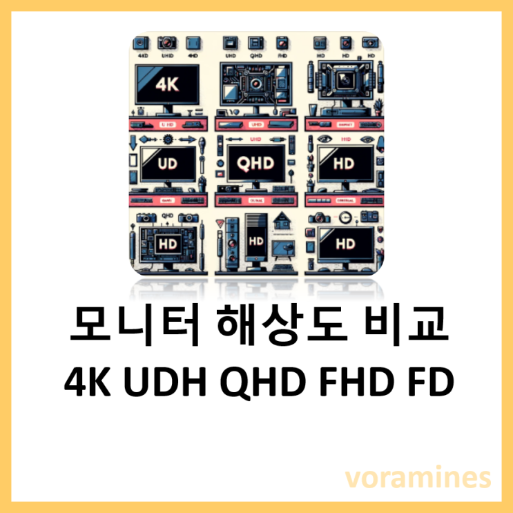 모니터 해상도 확인 4K UHD QHD FHD HD 종류 장점 단점
