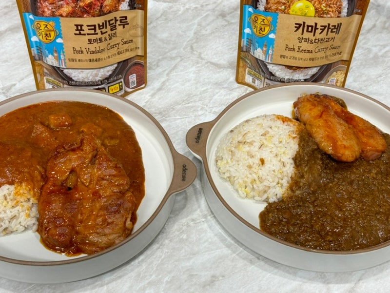 오뚜기 오즈키친 & 푸라닭 닭다리살 스테이크로 저녁밥상 차리기