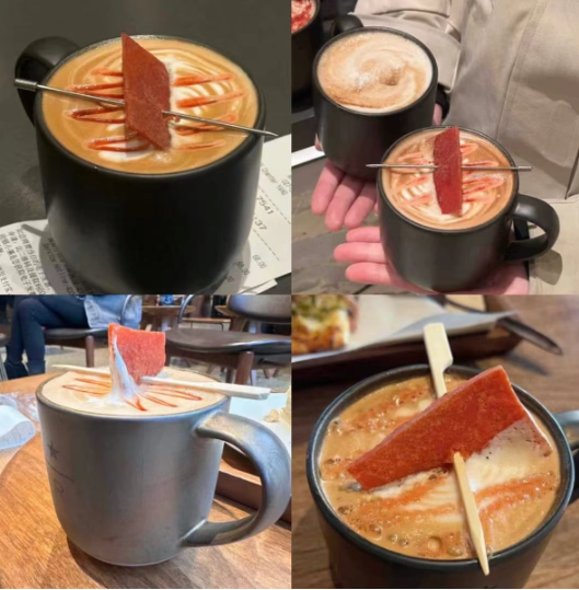 中 <b>스타벅스</b> 라떼 위 '꼬치에 꿴 <b>돼지고기</b> 조림' 라테 출시 1만... 