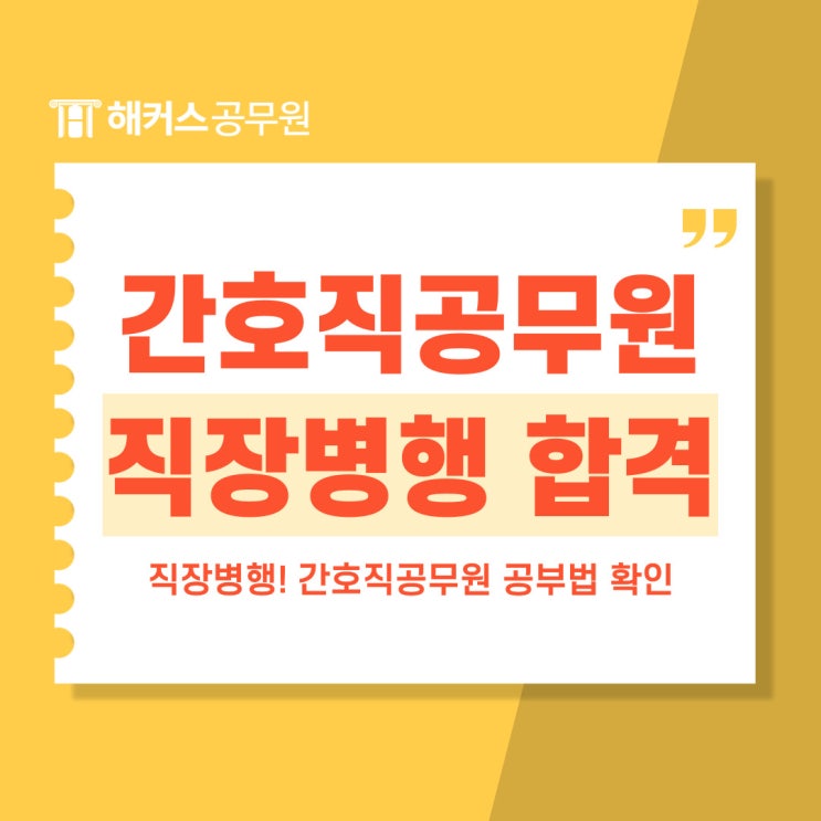  간호직공무원 하는 일, 직장인 합격수기