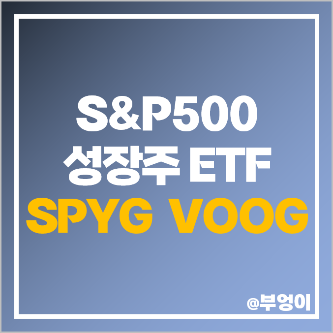 S&P500 지수 성장주 투자 방법 미국 ETF 추천 SPYG VOOG