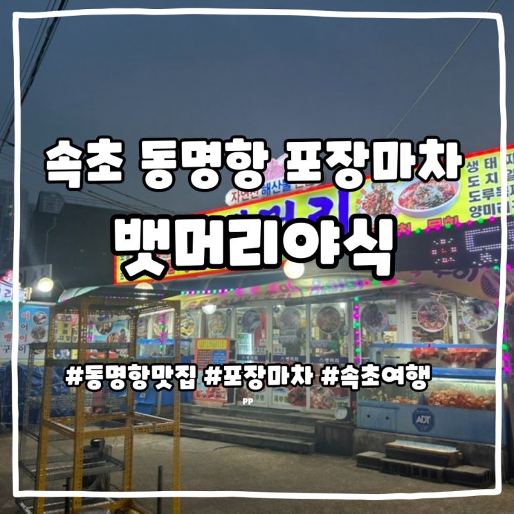  속초 동명항 포장마차 부드러운 식감이 일품인 뱃머리 야식