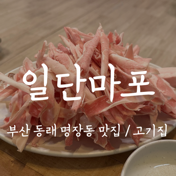 [부산 동래 명장동 맛집 / 고기집] 일단마포