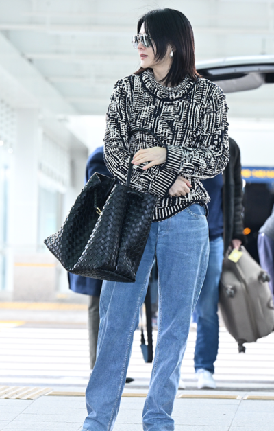 이영애 공항패션 루이비통 새 가방 카푸신 크로스백 여성 40대 명품백 브랜드 가격