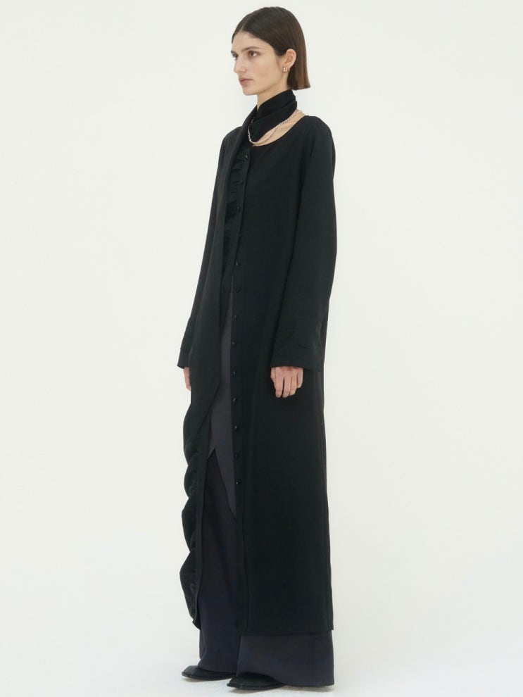  트리밍버드 원피스 treemingbird : Scarf Shirring Long One-Piece