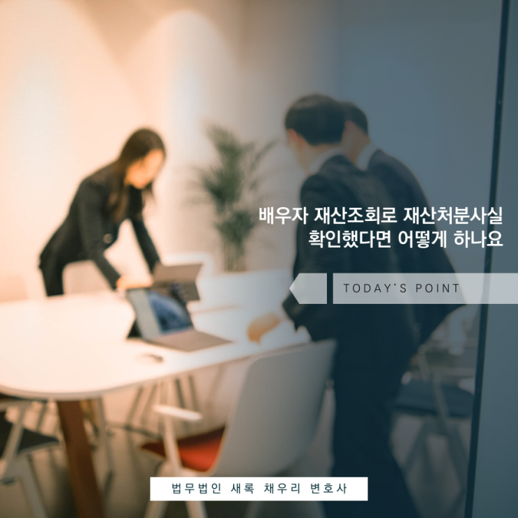  배우자 재산조회로 재산처분사실 확인했다면 어떻게 하나요