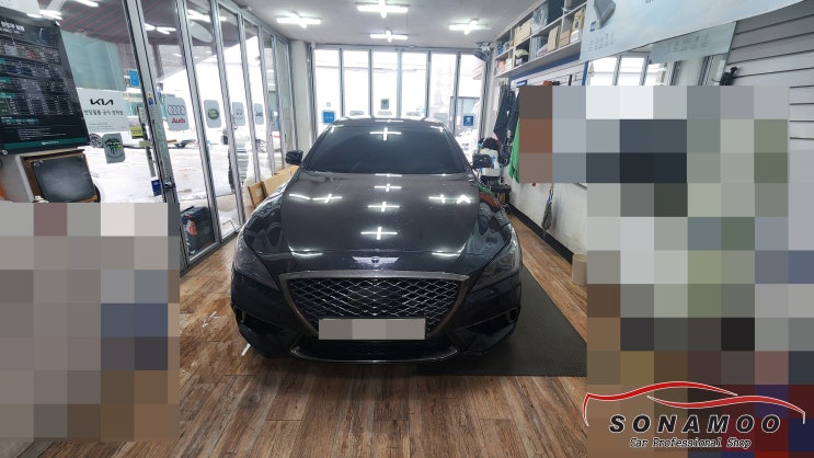  제네시스 G80 기존 블랙박스 제거후 블랙박스 대표주자 아이나비QXD1 장착