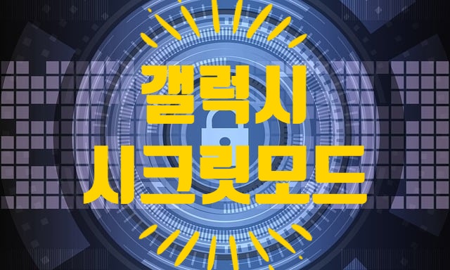  갤럭시 시크릿 모드 기록이 남지 않게 사용 하는 방법