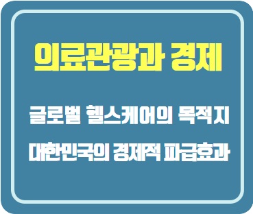  대한민국 의료관광: 글로벌 헬스케어 목적지로서의 경제적 파급효과