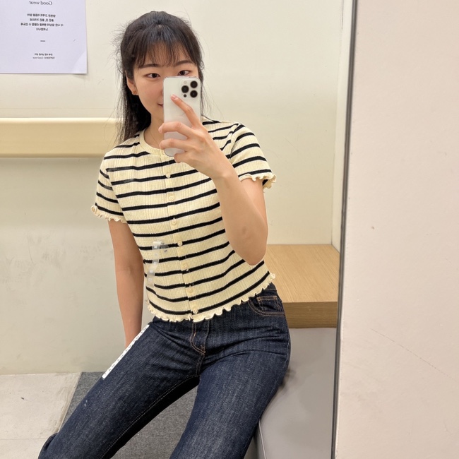  탑텐 세일 스트레이트 데님 스트링 셔츠 립 웨이브 가디건으로 코디하기
