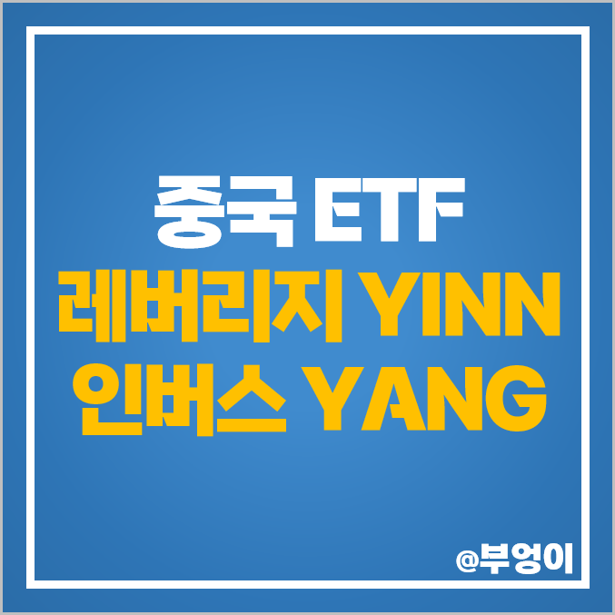 중국 ETF 레버리지 YINN 인버스 YANG 중국증시 주식 투자 방법