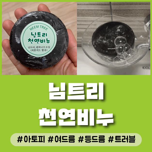  아토피 여드름 등드름 문제 피부 트러블 완화 님트리 천연비누