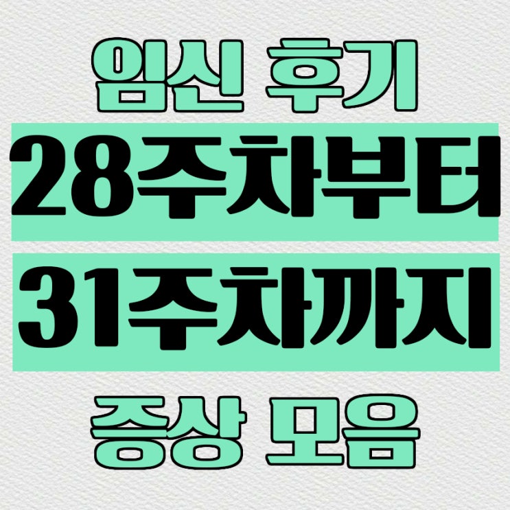  임신8개월차 후기 28주차부터 31주차까지 육아휴직, 조기파수,  임신부종