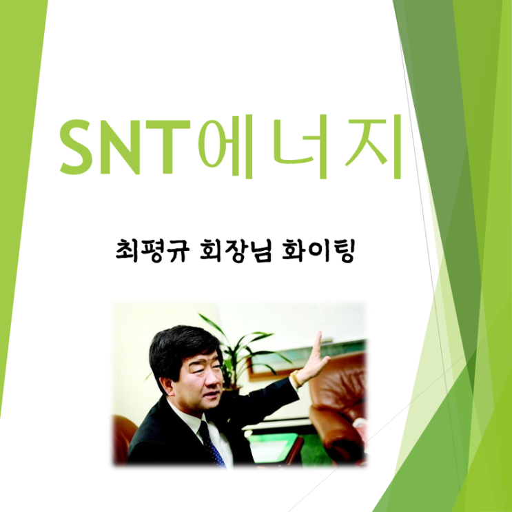  최평규  SNT 회장님 대단하시네요