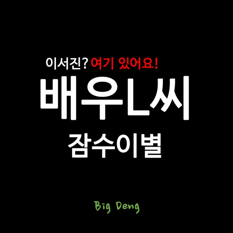 잠수이별 유명 <b>배우 L씨</b> 이서진이라고? 50대? 과연 그럴까?