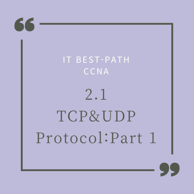 [CCNA] 2.1 TCP & UDP Protocol: Part 1