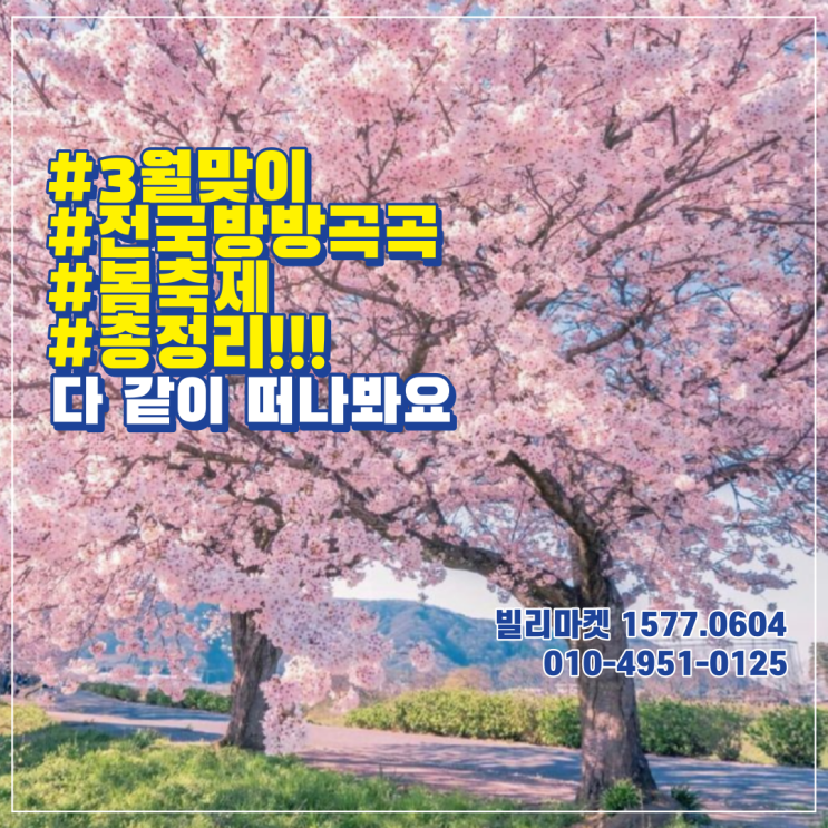 3월맞이 전국방방곡곡 봄꽃 축제 일정 총 정리