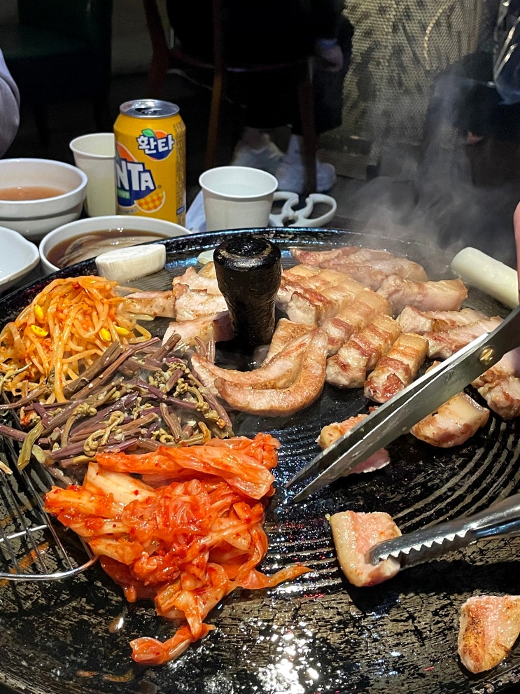  대구 교동 맛집 솥뚜껑 미나리 삼겹살 만재네