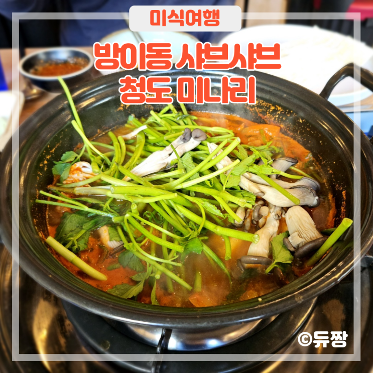  잠실역 샤브샤브 청도 미나리 방이동 샤브샤브 가성비 맛집 인정!